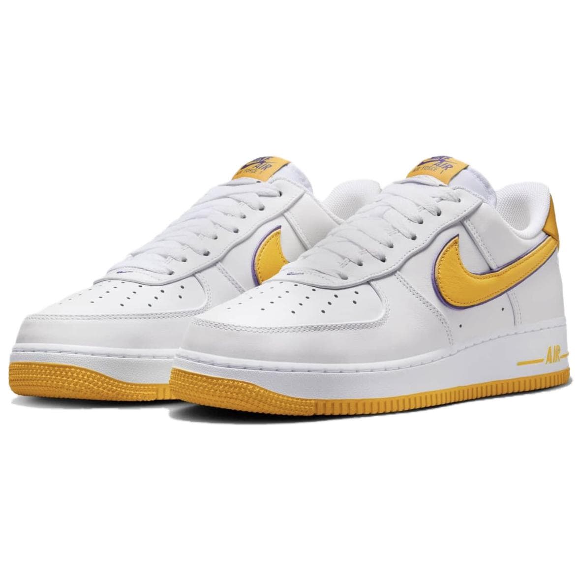 Кроссовки Nike X Kobe Bryant Air Force 1 Кожа Противоскользящий Низкий Топ Скейтборд Обувь Унисекс Белый Желтый Фиолетовый - изображение 3