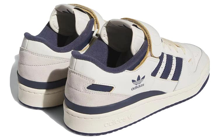 Кроссовки Adidas Originals FORUM 84 Low Кожа Удобный Low Топ Скейтборд Обувь Мужской Белый и синий цвет - изображение 4