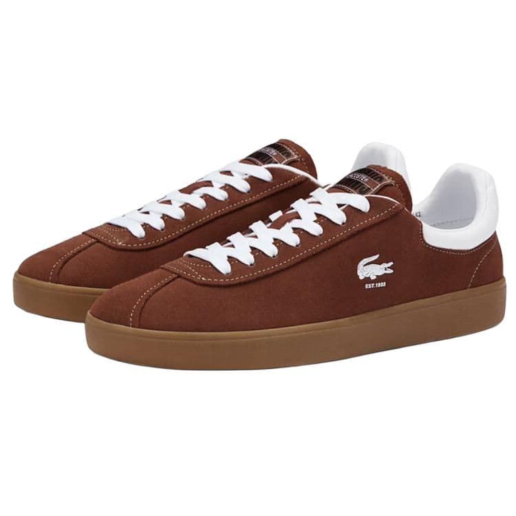 Кроссовки LACOSTE Минималистская мода Низкие кеды Скейтборд Обувь Мужская Коричневая - изображение 3