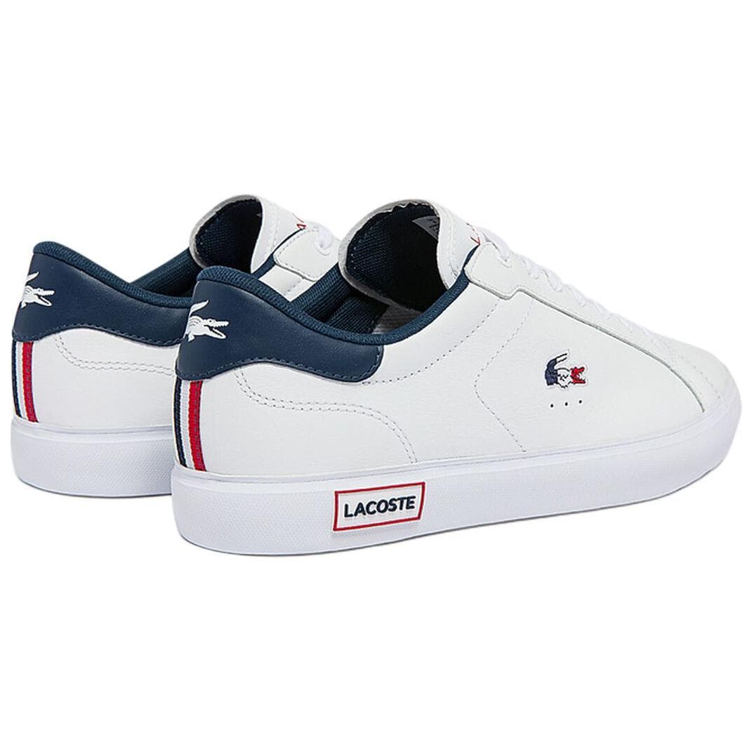 Кроссовки LACOSTE Противоскользящие Износостойкие Низкие Кроссовки для скейтбординга Мужские Белые Синие - изображение 3