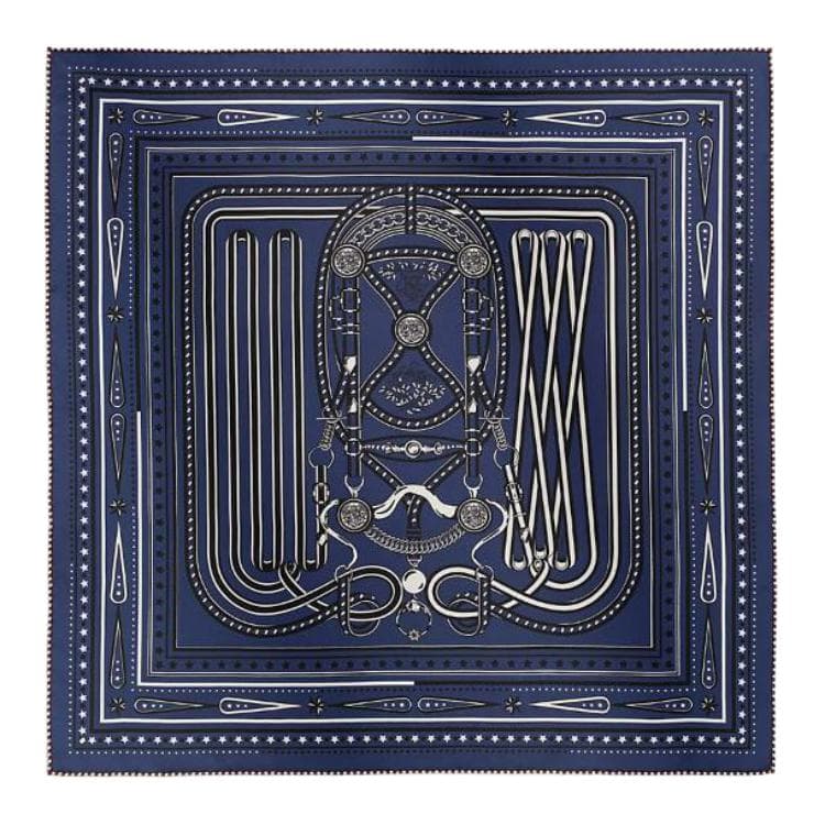 Платок HERMES Шарфы из шелка тутового дерева с скатным подолом женские морской синий белый бургунди - изображение 1