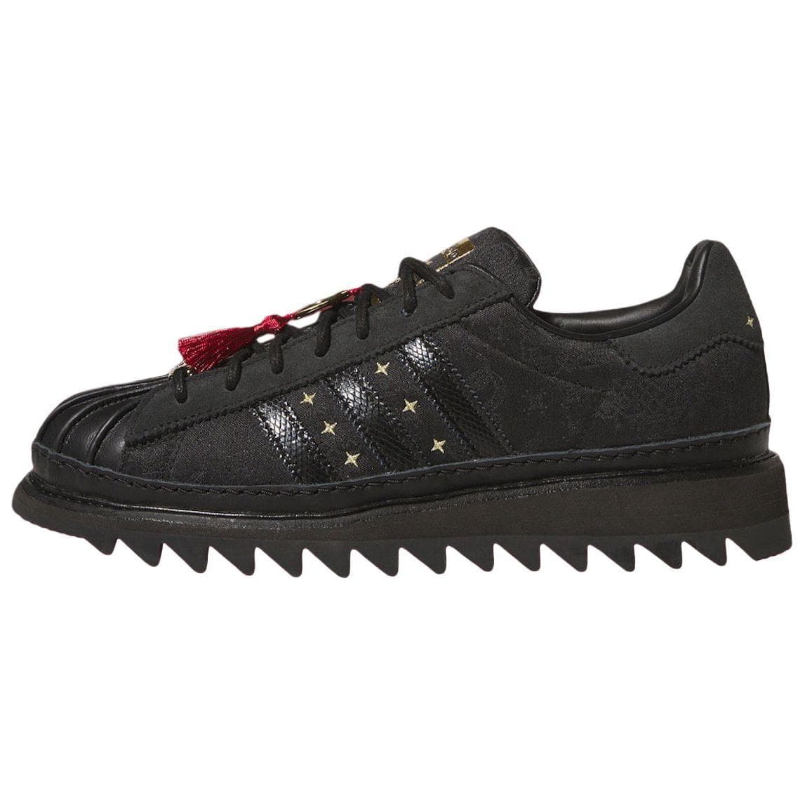 Кроссовки Adidas Originals X CLOT Superstar Кожа Low Топ Скейтборд Обувь Унисекс Черный - изображение 1