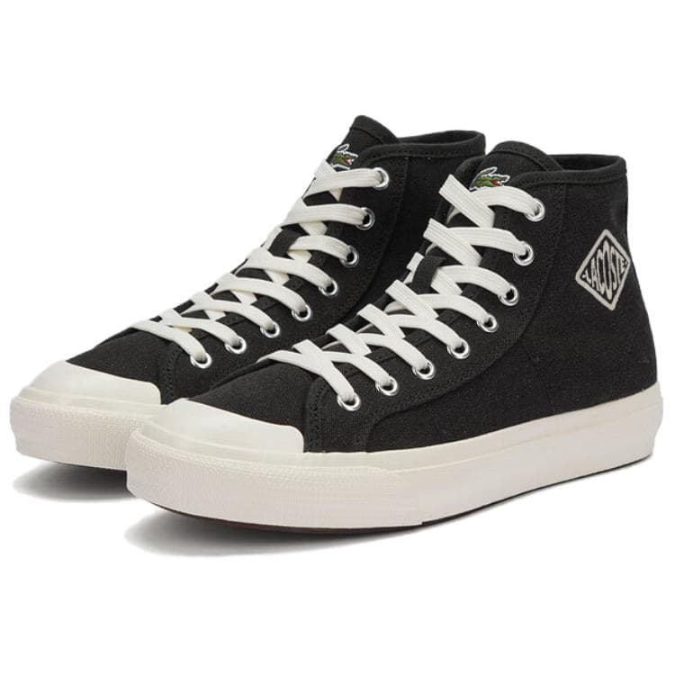 Кроссовки LACOSTE Backcourt High Топ Скейтборд Кроссовки Женские Черно-Белые - изображение 3