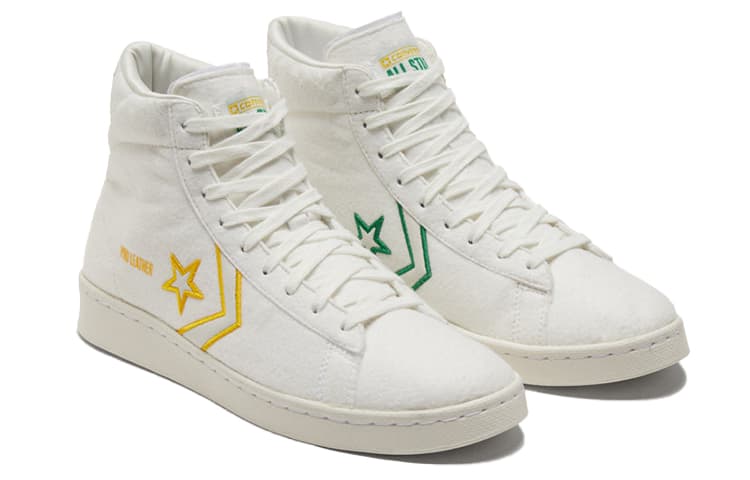 Кроссовки Converse Cons Pro Leather White Green Yellow - изображение 3