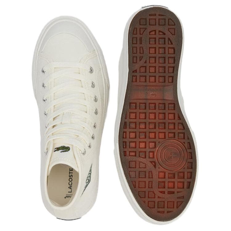Кроссовки LACOSTE Backcourt High Ткань Высокий Топ Скейтборд Обувь Женская Экрю - изображение 5