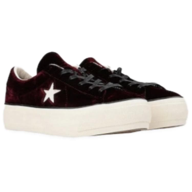 Кроссовки Converse ONE STAR Повседневная обувь для скейтборда Износостойкий Лоу-топы Женская Бордово-белый - изображение 3