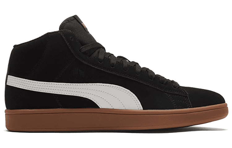Кроссовки PUMA Smash V2 Mid Black White Brown - изображение 2