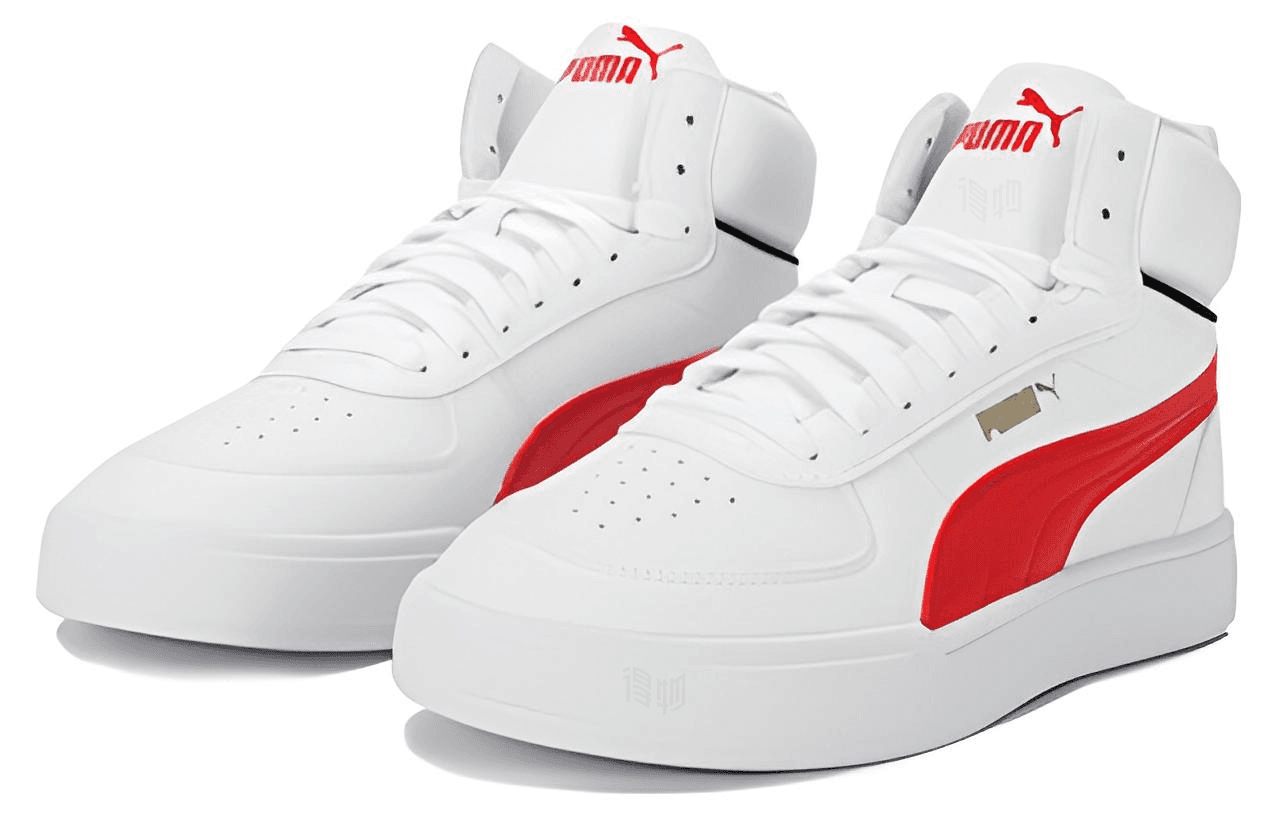 Кроссовки PUMA Caven Mid White Red - изображение 3