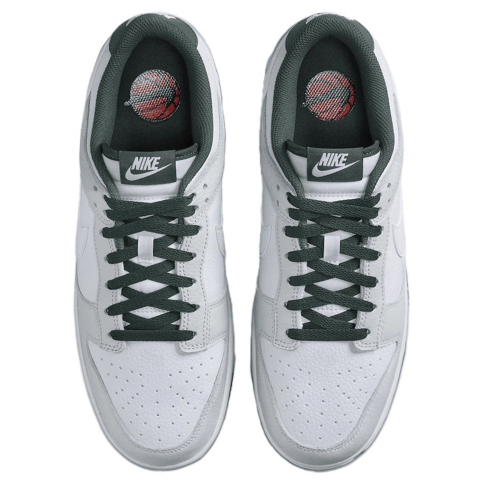 Кроссовки Nike Dunk Low White Grey Green — фото 4