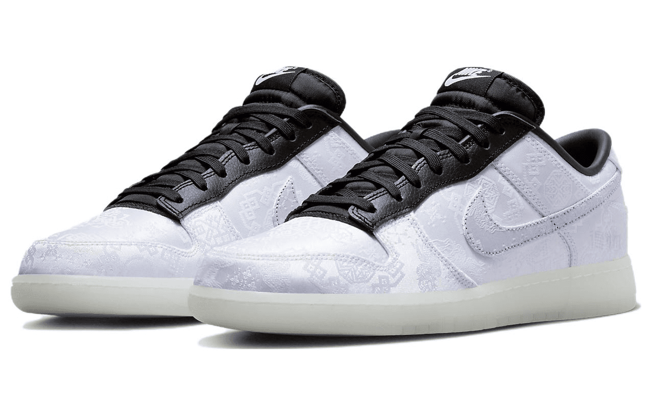 Кроссовки Fragment Design x CLOT x Nike Dunk Low "White Silk" - изображение 3