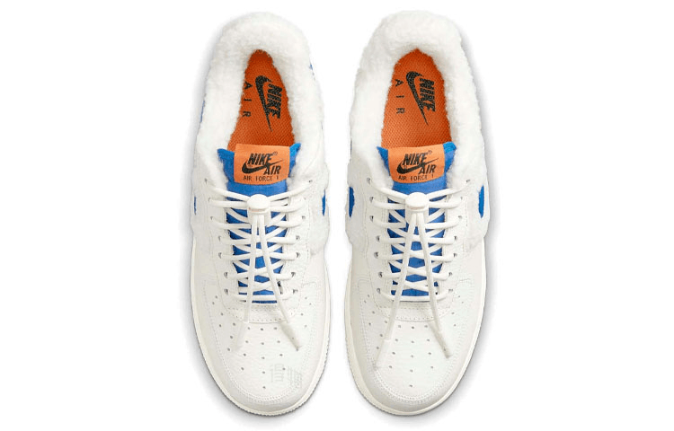 Кроссовки Nike Air Force 1 Sherpa Fleece White Blue — фото 4
