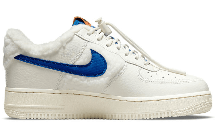 Кроссовки Nike Air Force 1 Sherpa Fleece White Blue — фото 2