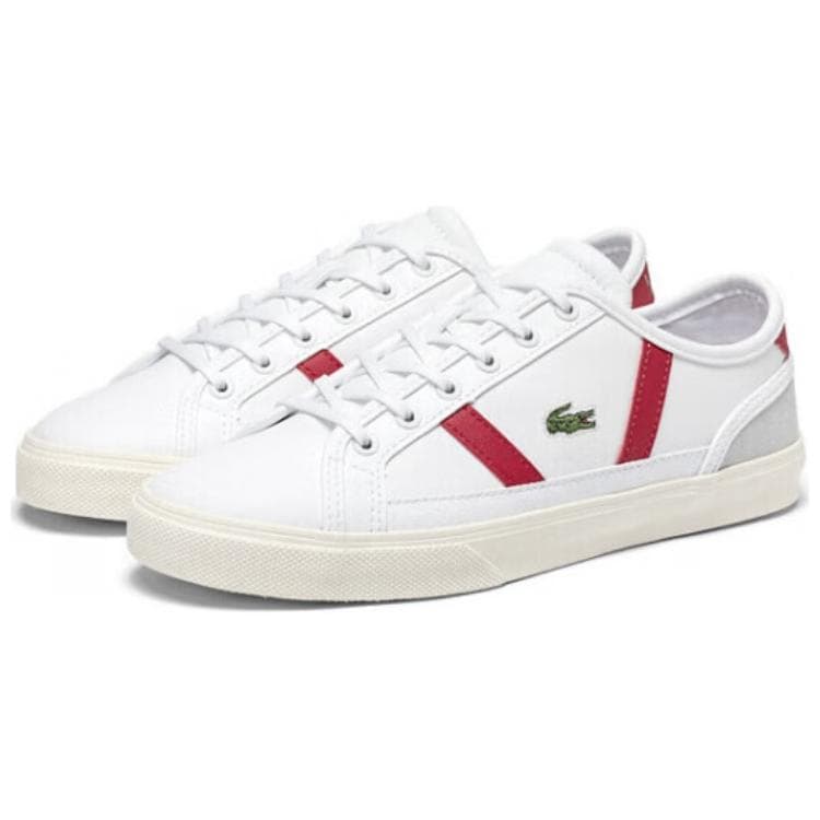 Кроссовки LACOSTE Противоскользящая Износостойкая Низкий Топ Скейтборд Обувь Женская Белый Красный - изображение 3