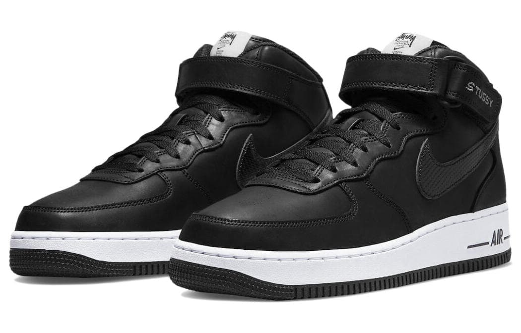 Кроссовки Stussy x Nike Air Force 1 '07 Mid SP Black — фото 3