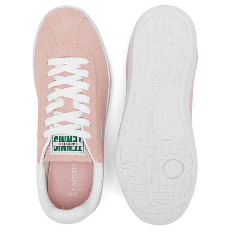 Кроссовки LACOSTE Коровья кожа Низкие Кроссовки для скейтбординга Женские Розовые Белые - изображение 5