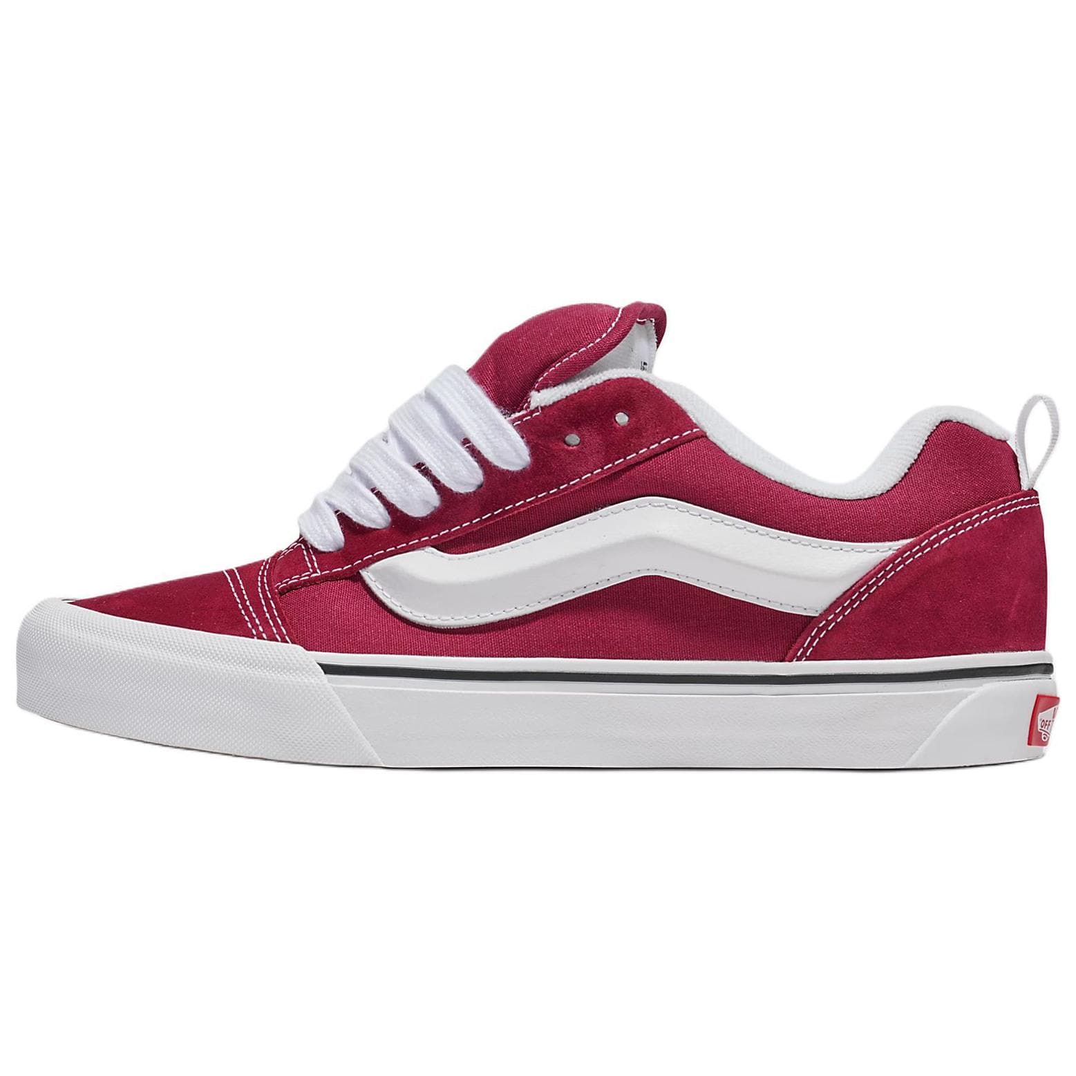 Кроссовки Vans Knu Skool Холст Замша Низкие Кеды для Скейтбординга Унисекс Красный Белый - изображение 1