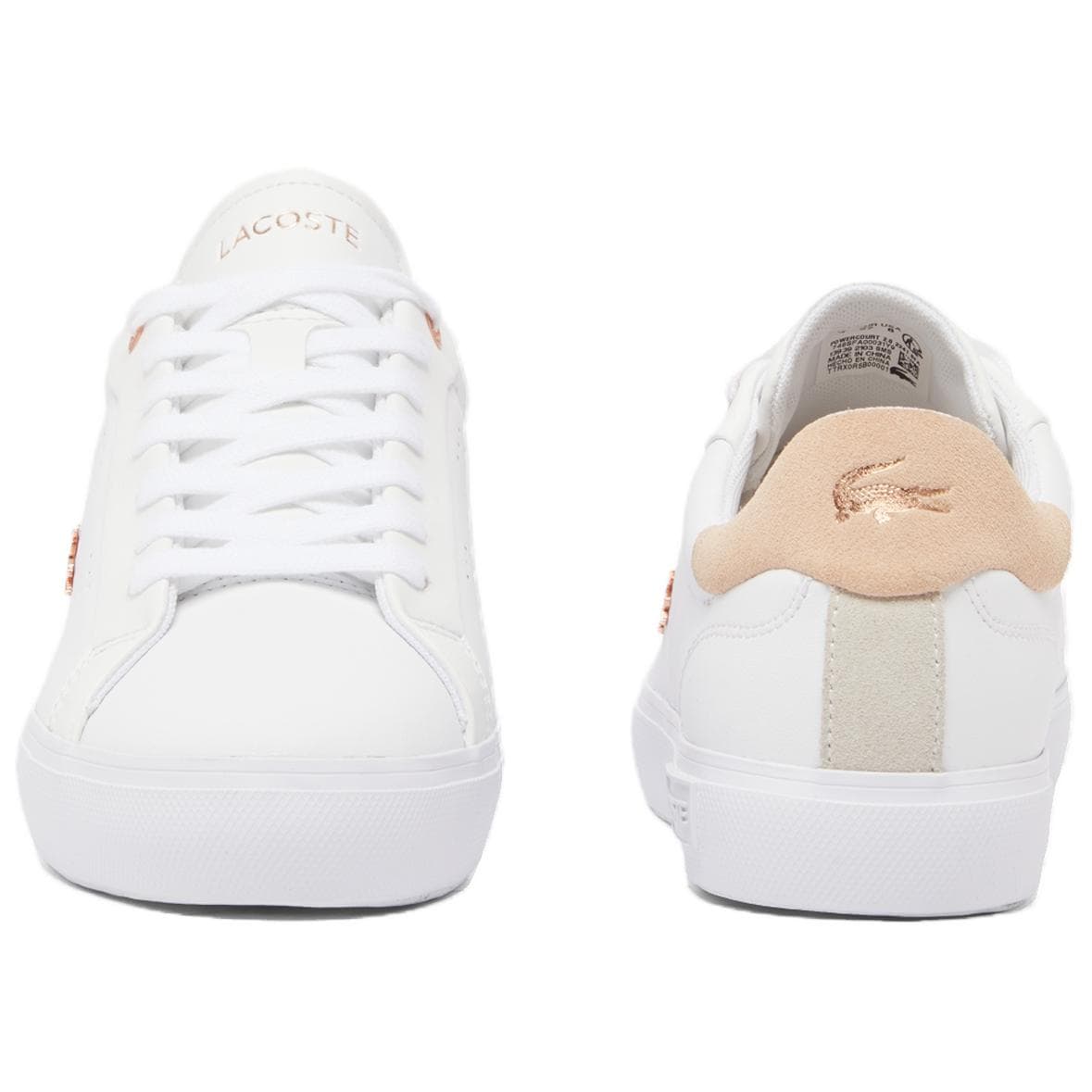 Кроссовки LACOSTE Powercourt 2,0 Low Топ Скейтборд Кроссовки Женские Белый Розовый - изображение 4