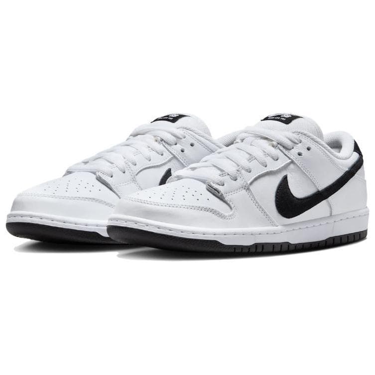 Кроссовки Nike Dunk SB Кожа Амортизация Низкие Кроссовки для скейтбординга Унисекс Белый Черный - изображение 3