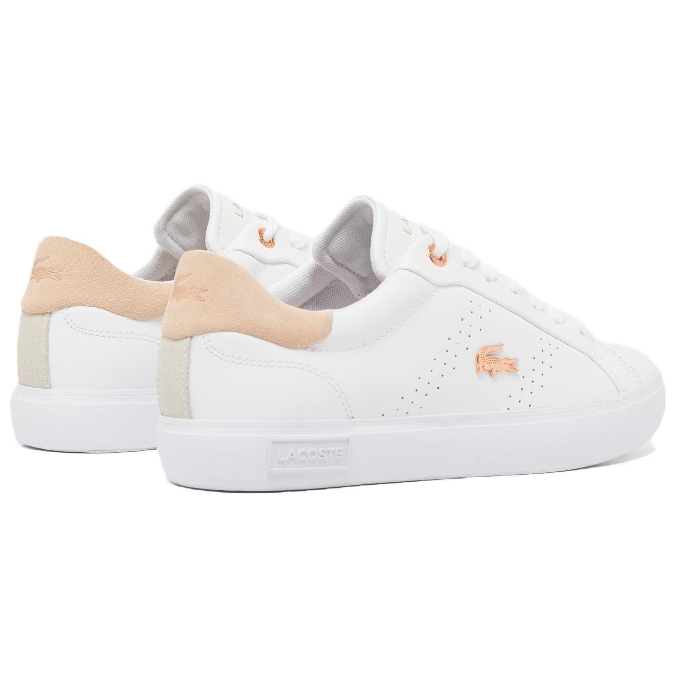 Кроссовки LACOSTE Powercourt 2,0 Low Топ Скейтборд Кроссовки Женские Белый Розовый - изображение 3