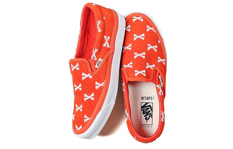 Кроссовки WTAPS x Vans Vault Classic Slip-On OG LX Orange Bone - изображение 3
