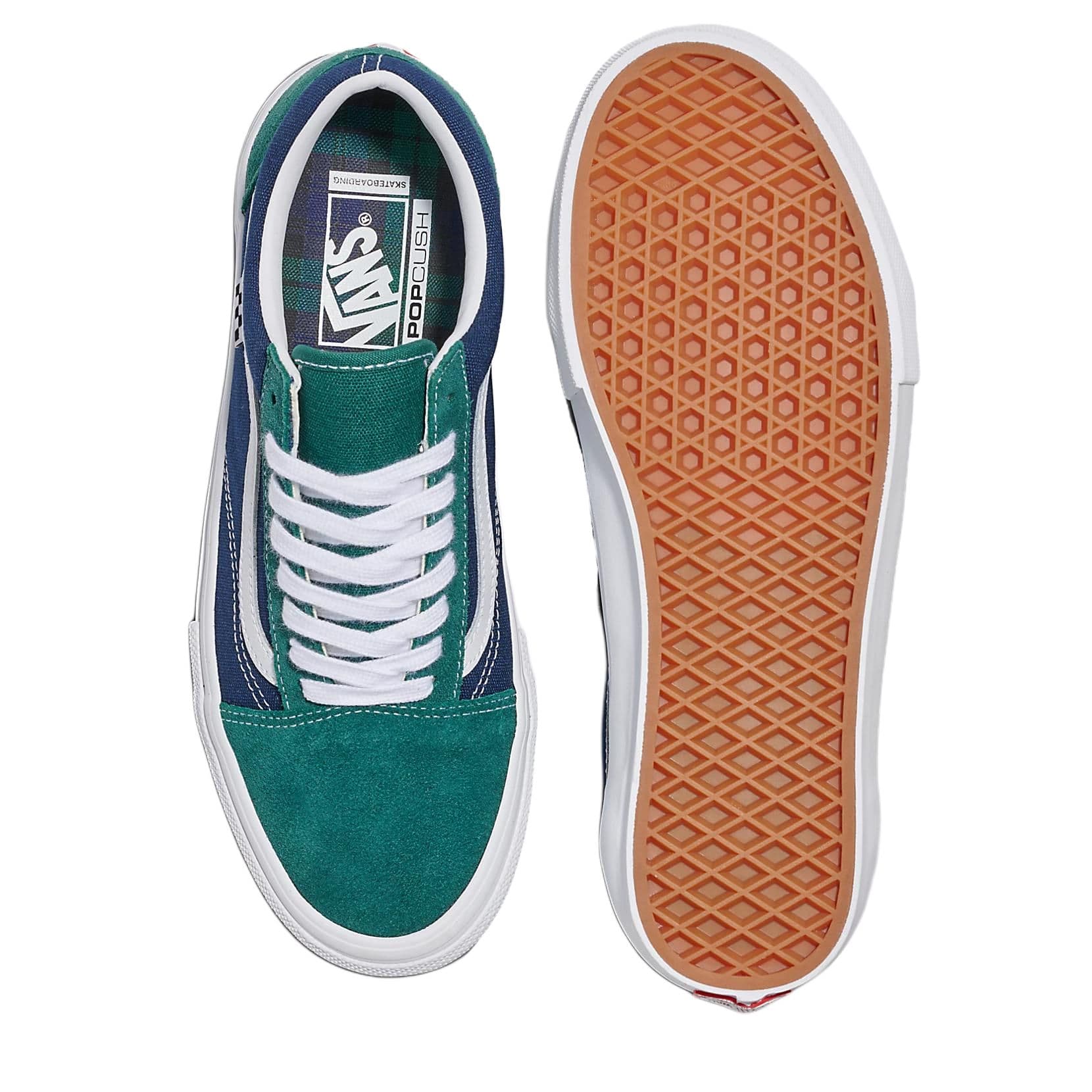 Кроссовки Vans Old Skool Low Топ Скейтборд Обувь Унисекс Синий Зеленый - изображение 4