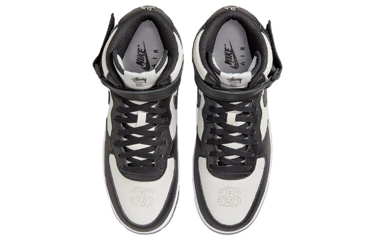 Кроссовки Stussy x Nike Air Force 1 '07 Mid SP Black White — фото 4