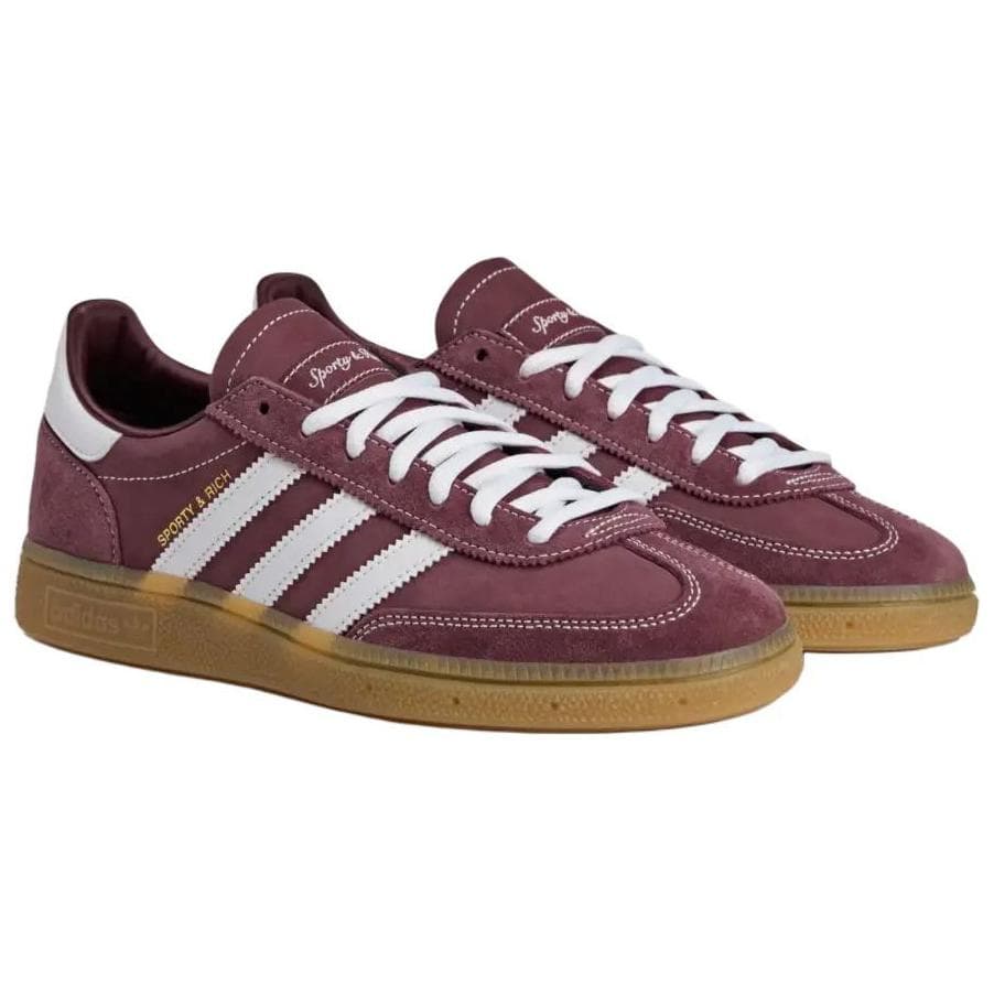 Кроссовки Adidas Originals x Sporty Rich HANDBALL SPEZIAL Синтетическая кожа Низкие кеды для скейтбординга Унисекс Красный - изображение 3