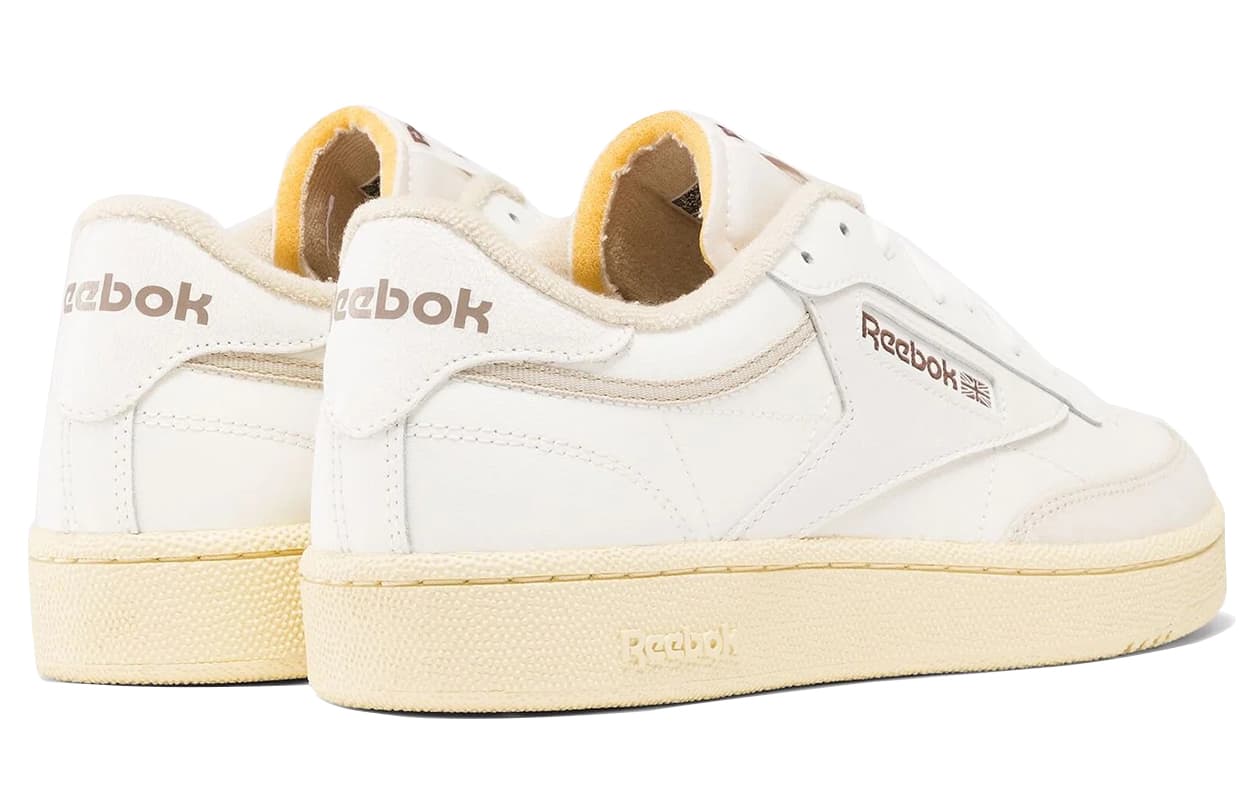 Кроссовки Reebok CLUB C 85 Устойчивая к истиранию Легкая Износостойкая и Низкий Верх Скейтборд Обувь Унисекс Экрю - изображение 3