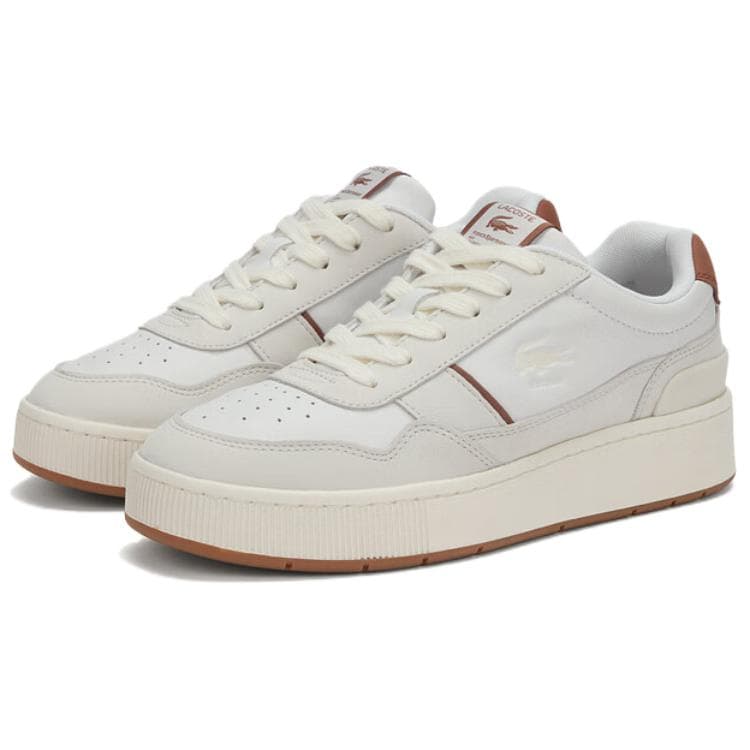 Кроссовки LACOSTE Aceclip Low Топ Скейтборд Обувь Женская Бежевая - изображение 3