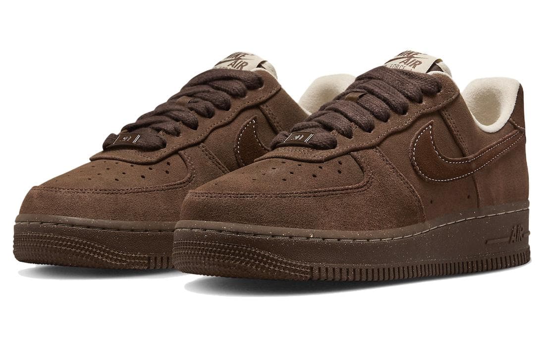 Кроссовки Nike Air Force 1 Кожа Низкие Кроссовки для скейтбординга Женские Коричневые - изображение 3