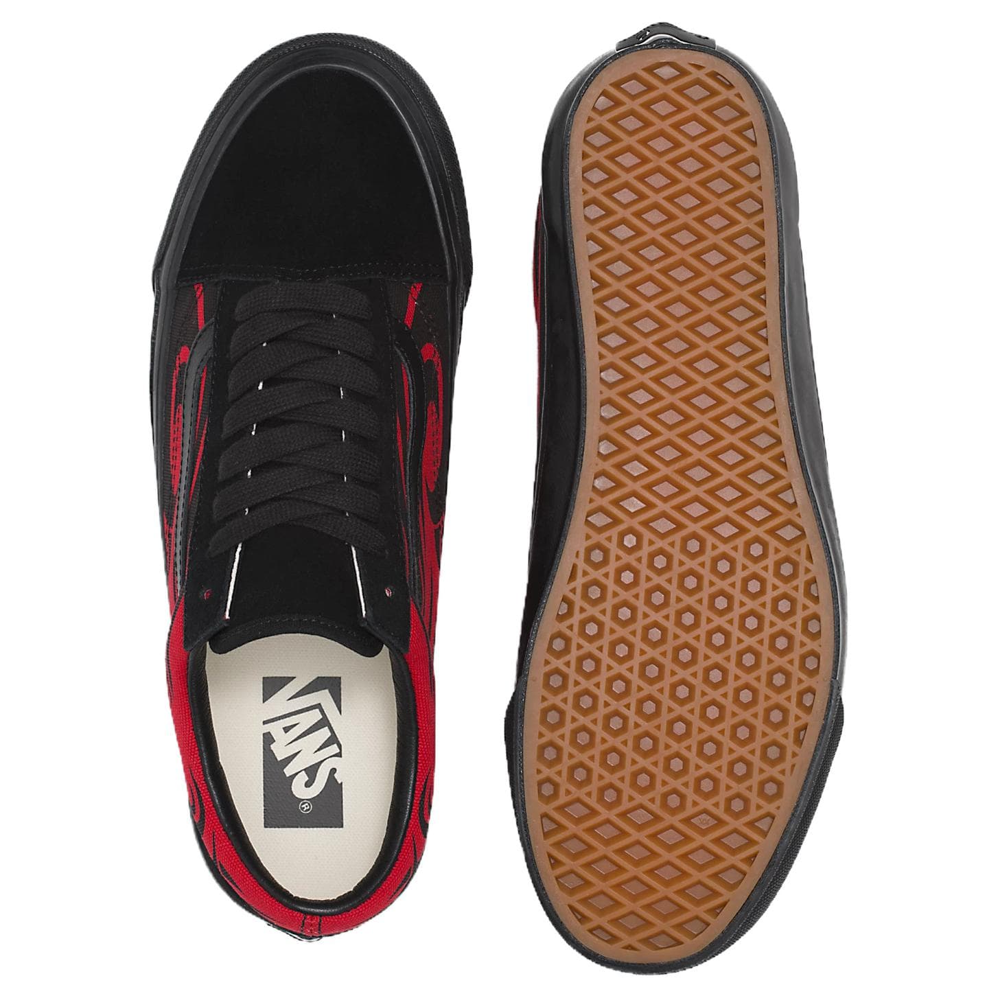 Кроссовки Vans Premium Old Skool Устойчивые к истиранию Низкие Кроссовки для скейтбординга Мужские Черные Красные - изображение 4