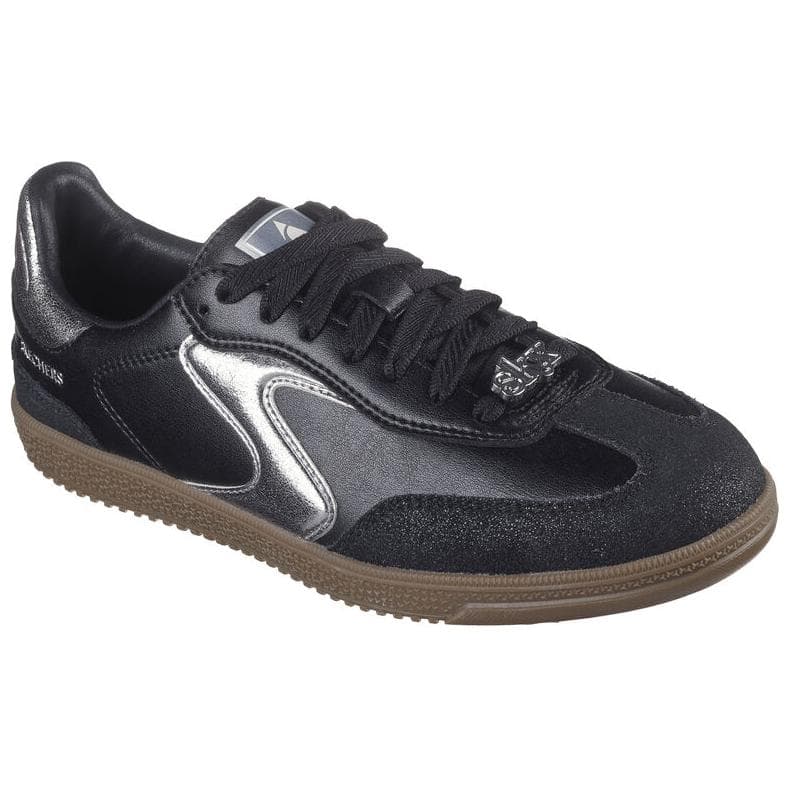 Кроссовки Skechers Низкие кеды для скейтбординга Женские Черные Серебряные - изображение 2