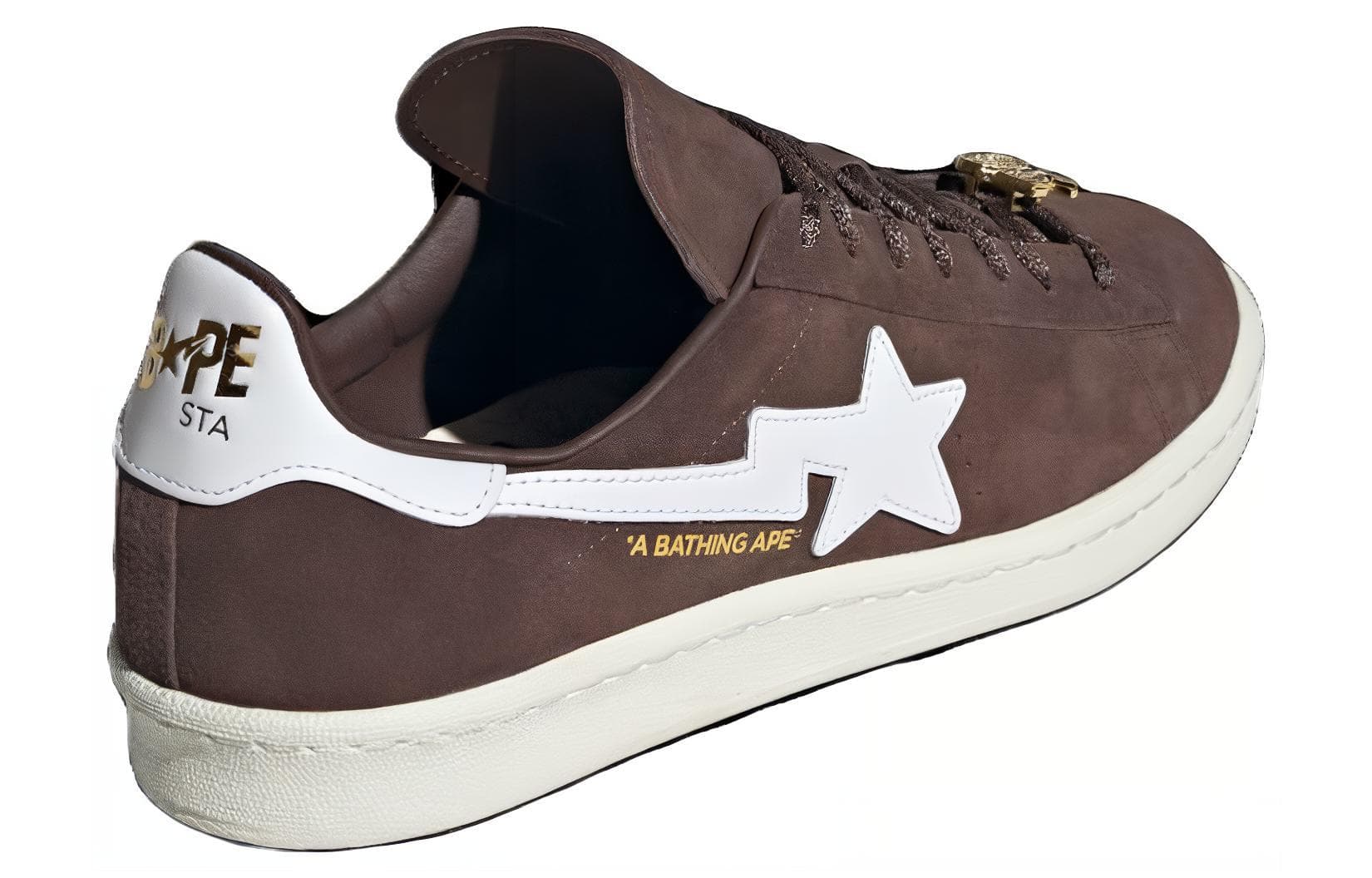 Кроссовки A BATHING APE x adidas Campus 80S Brown — фото 4
