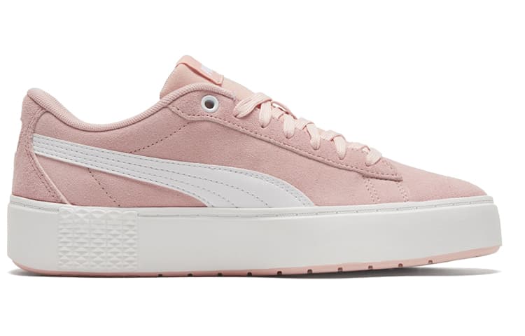 Кроссовки PUMA Smash Platform v2 Suede Pink White - изображение 2