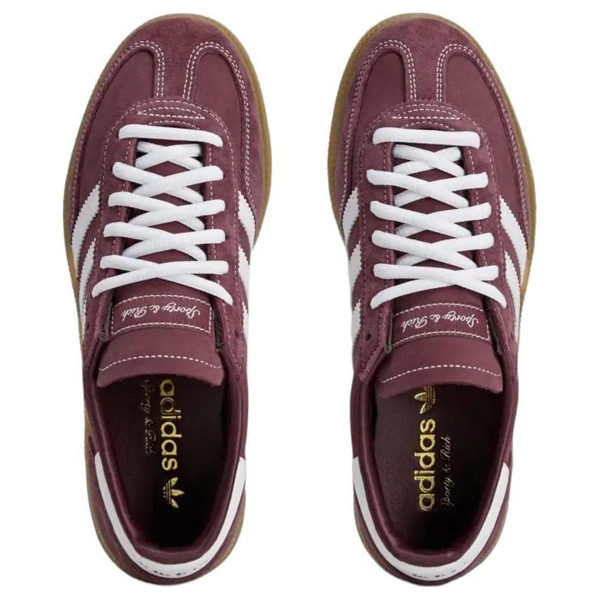 Кроссовки Adidas Originals x Sporty Rich HANDBALL SPEZIAL Синтетическая кожа Низкие кеды для скейтбординга Унисекс Красный - изображение 4