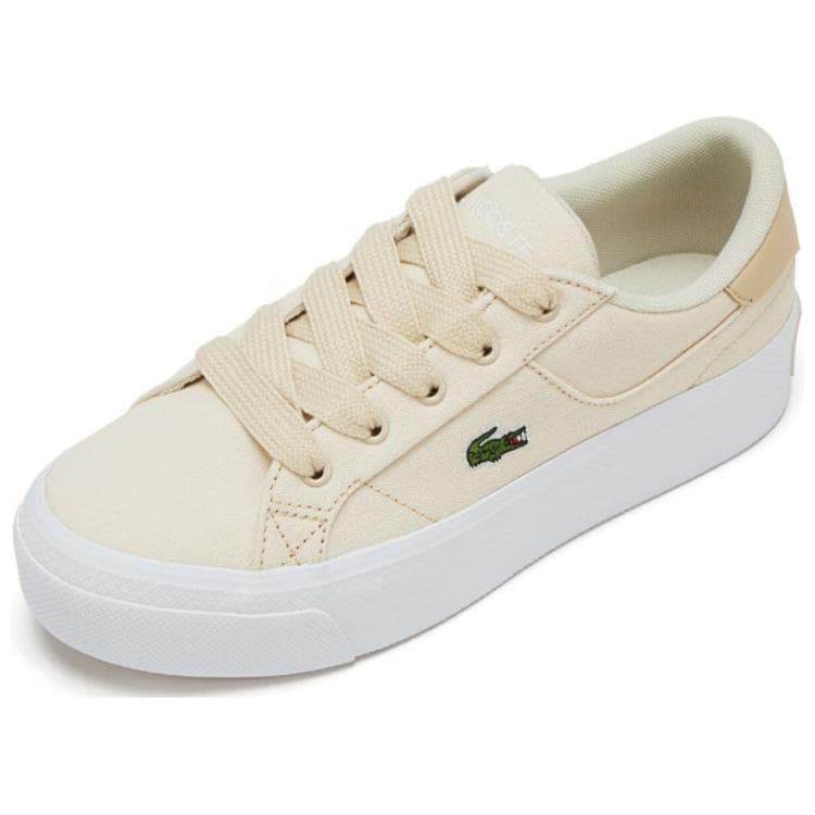 Кроссовки LACOSTE Ткань MID Скейтборд Обувь Женская Экрю - изображение 2