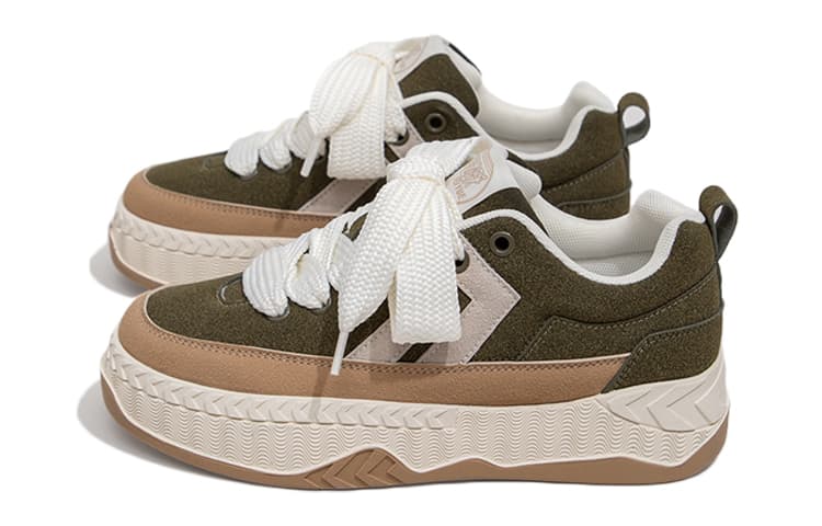 Кроссовки Feiyue Thick Sole Low Top Sneakers Military Green Tan - изображение 4