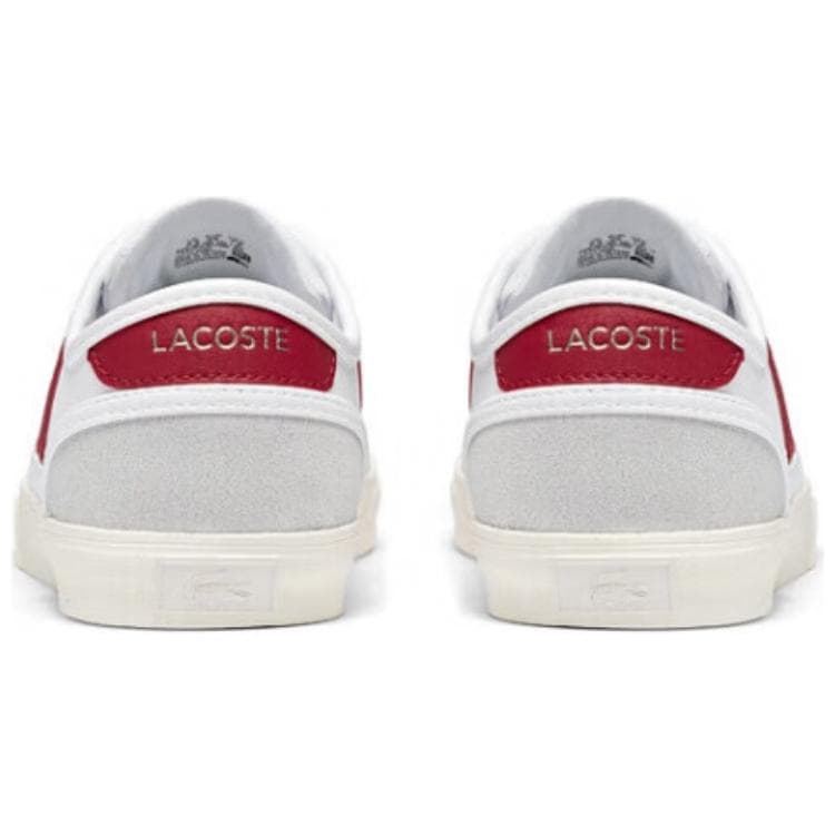 Кроссовки LACOSTE Противоскользящая Износостойкая Низкий Топ Скейтборд Обувь Женская Белый Красный - изображение 4