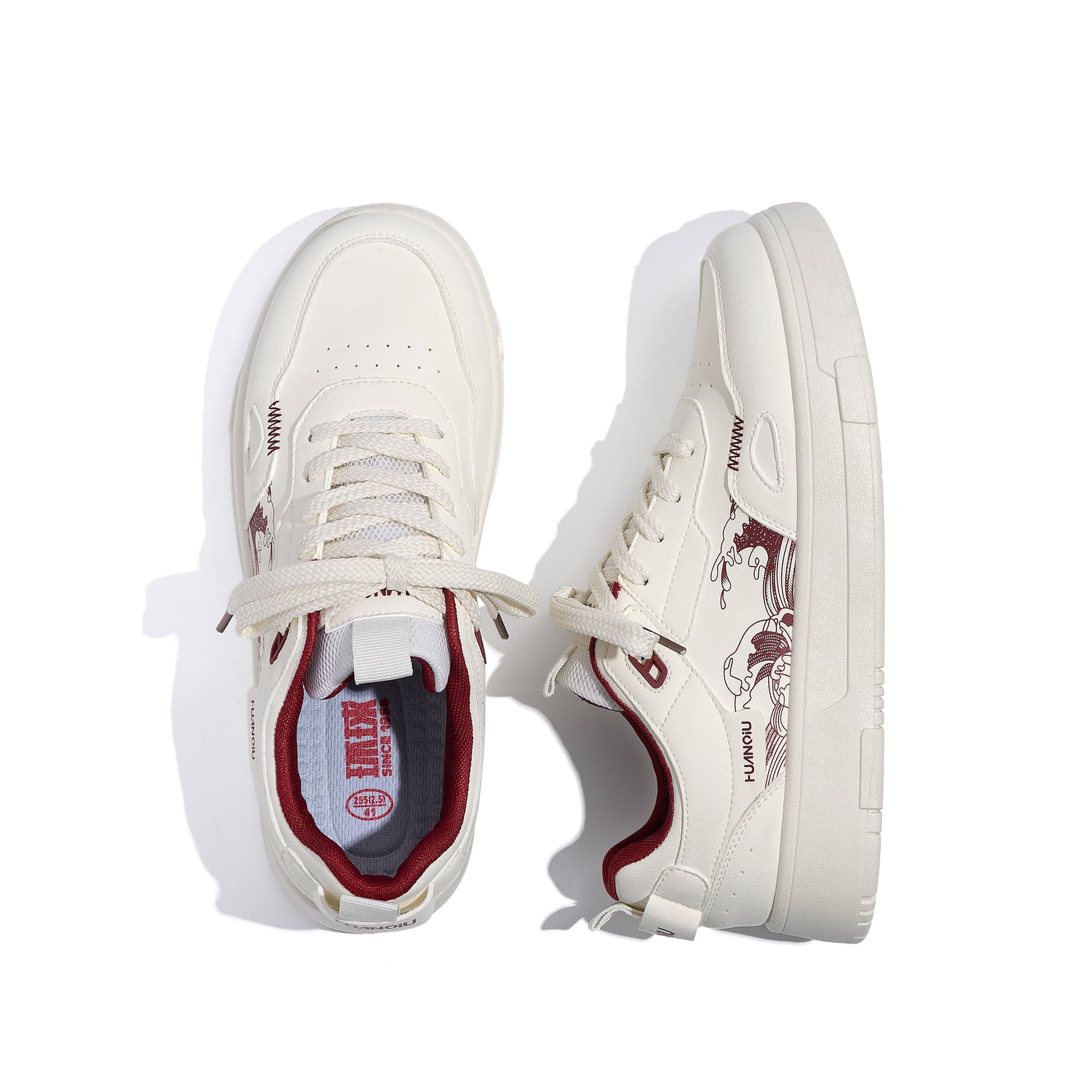 Кроссовки HUANQIU Fashion Low-top Sneakers White Black - изображение 5