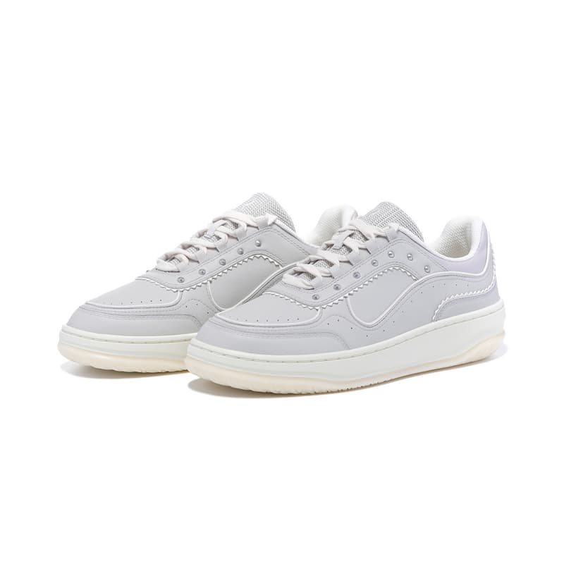 Кроссовки LI NING 1990 Classic Collection Покрытие Амортизация Low Топ Скейтборд Обувь Женские Капля воды Серый - изображение 3