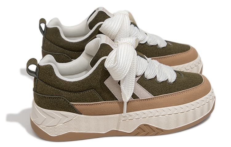 Кроссовки Feiyue Thick Sole Low Top Sneakers Military Green Tan - изображение 3
