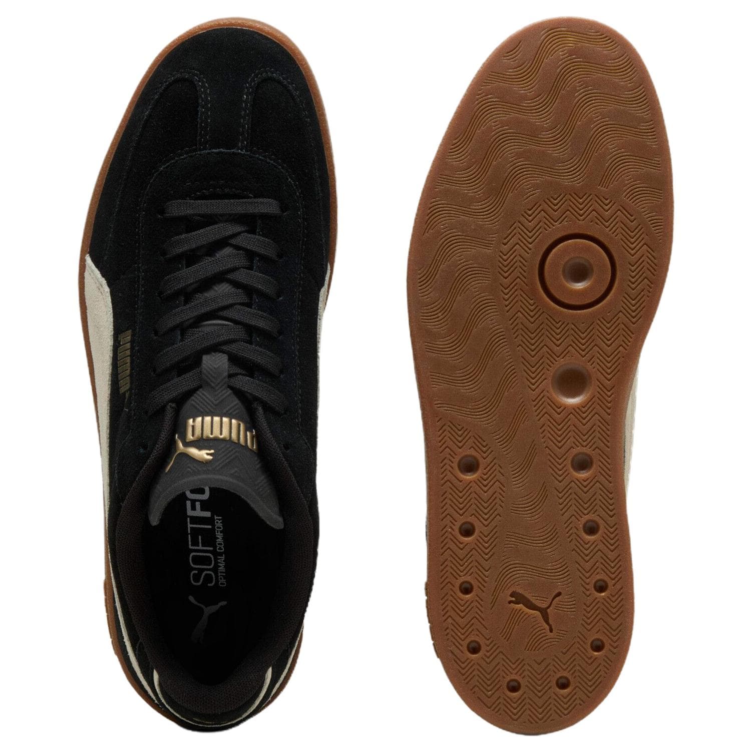Кроссовки PUMA Club II Era Low Топ Кеды немецкой армии (GAT) Унисекс Черный Бежевый - изображение 4