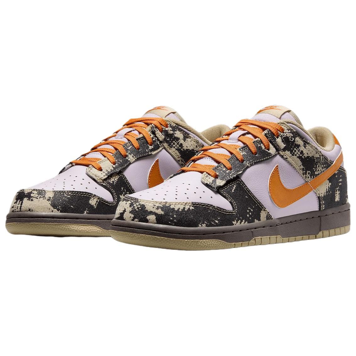 Кроссовки Nike Dunk Текстиль Спилок коровьей кожи противоскользящий низкий верх скейтборд обувь унисекс фиолетово-черный апельсин - изображение 3