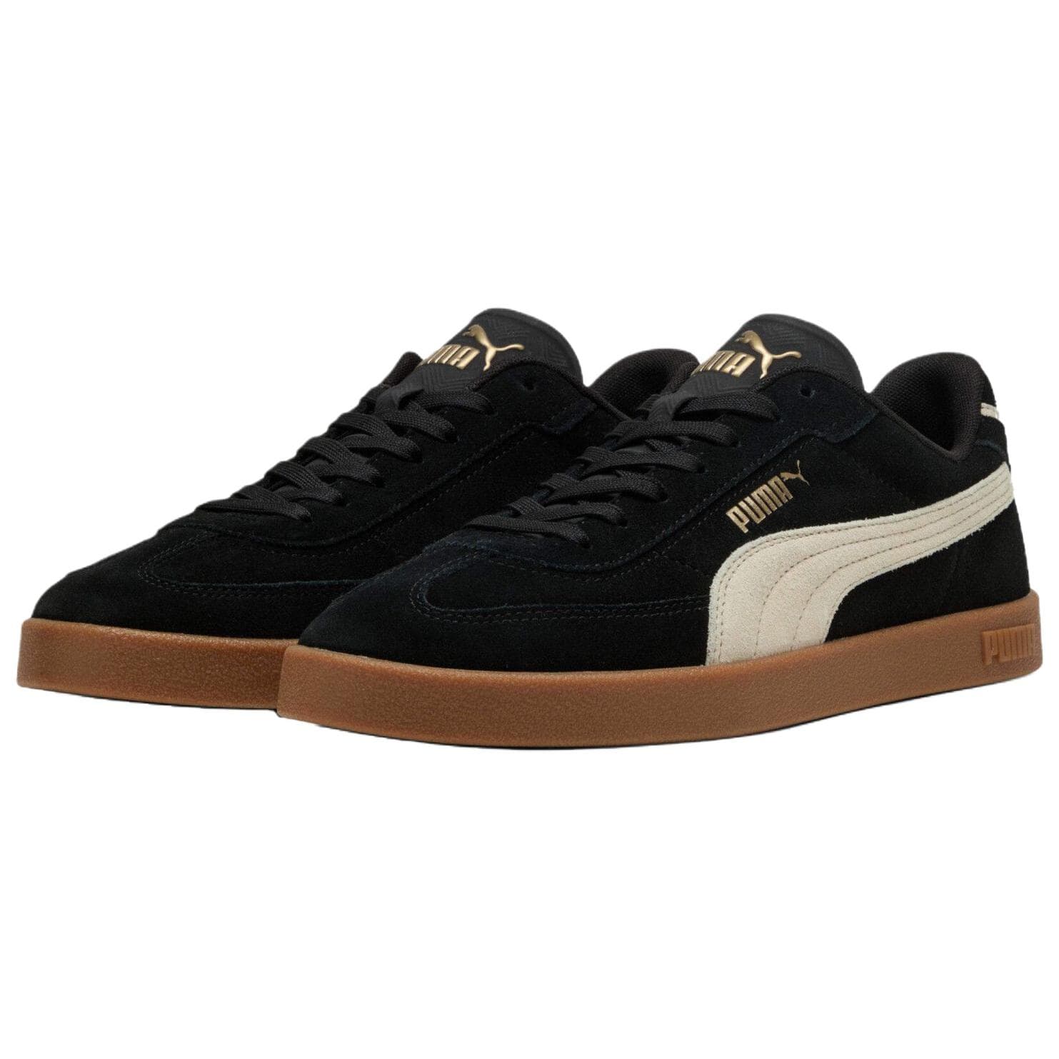 Кроссовки PUMA Club II Era Low Топ Кеды немецкой армии (GAT) Унисекс Черный Бежевый - изображение 3