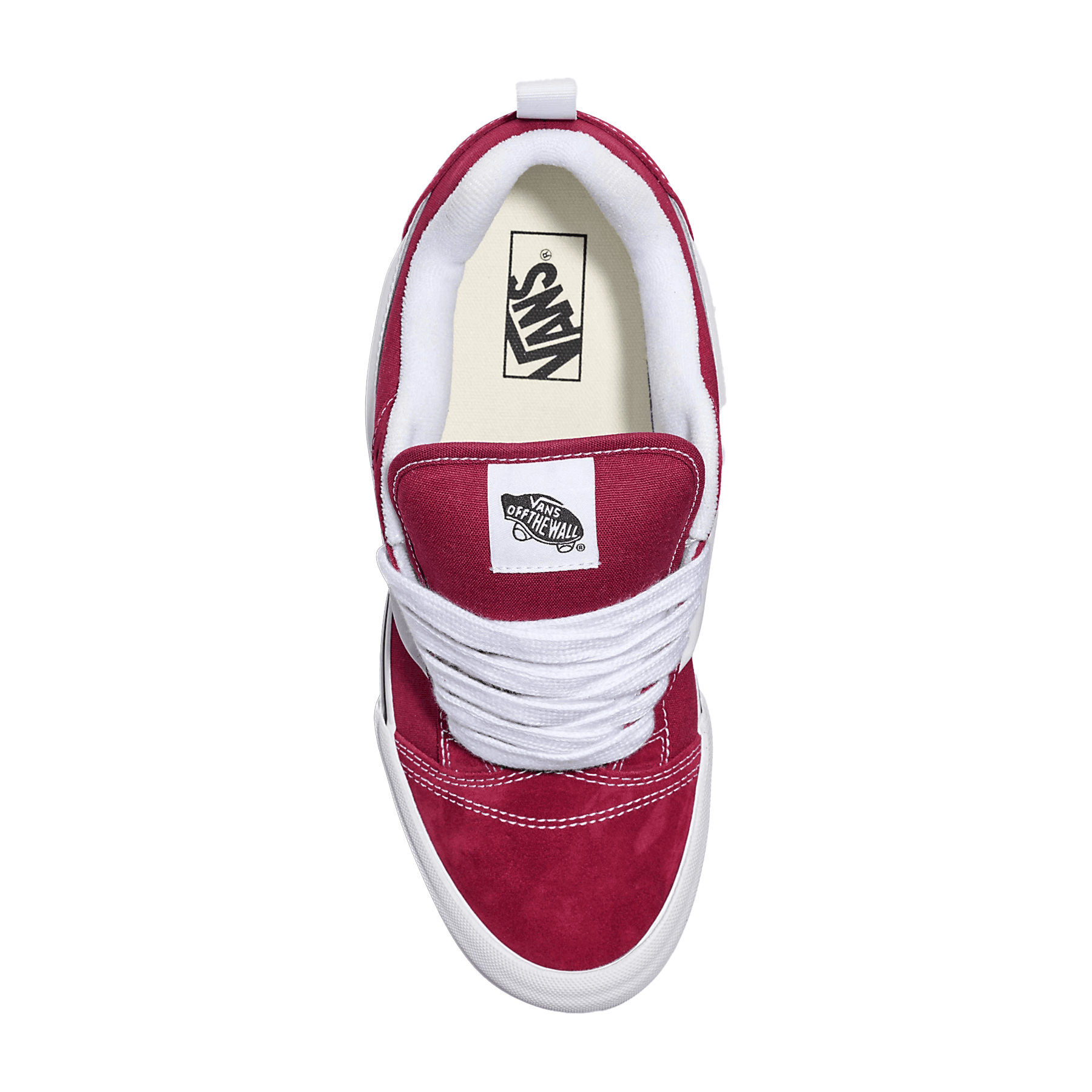 Кроссовки Vans Knu Skool Холст Замша Низкие Кеды для Скейтбординга Унисекс Красный Белый - изображение 3