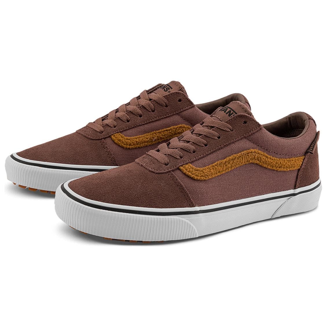 Кроссовки Vans Ward Аbrasion-Resistant Низкие Кроссовки для Скейтбординга Мужские Коричневые Белые - изображение 2