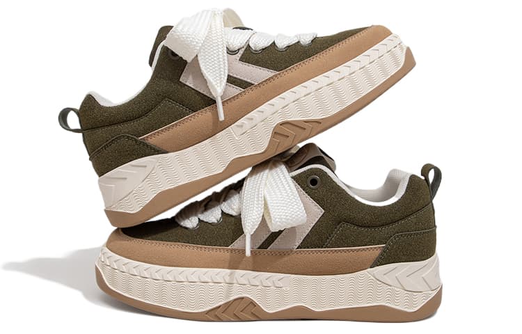 Кроссовки Feiyue Thick Sole Low Top Sneakers Military Green Tan - изображение 2