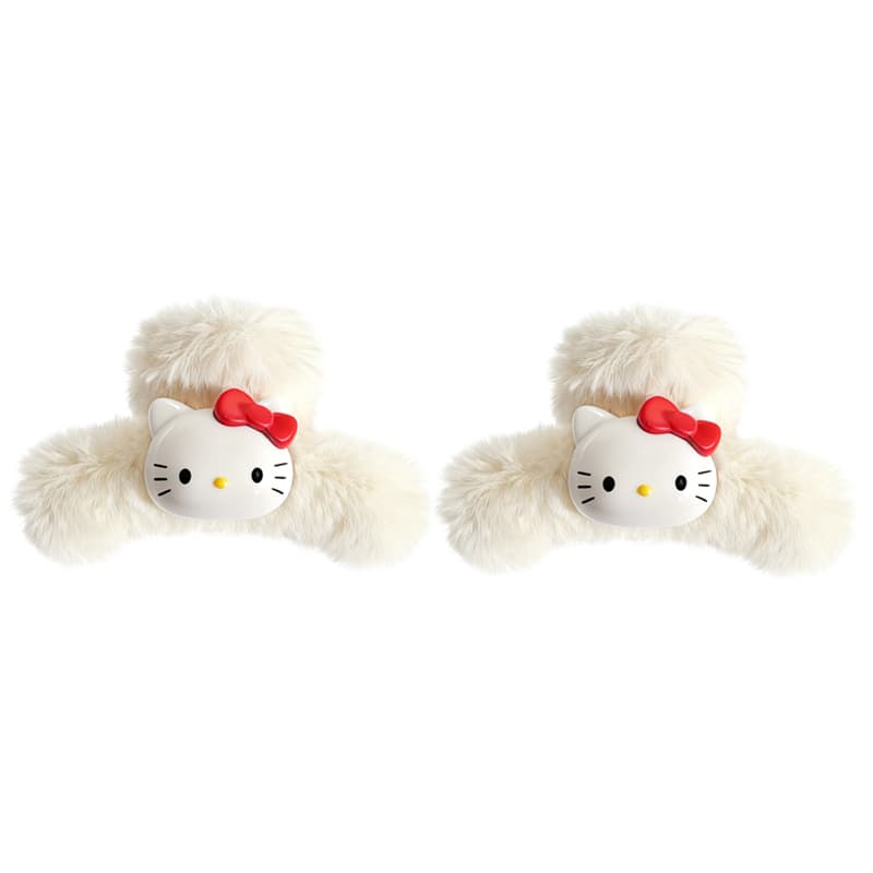 Заколка Sanrio Хелло Китти Заколка для волос Плюшевый Акрил Женский Маленький Большой Заколка-краб - изображение 2