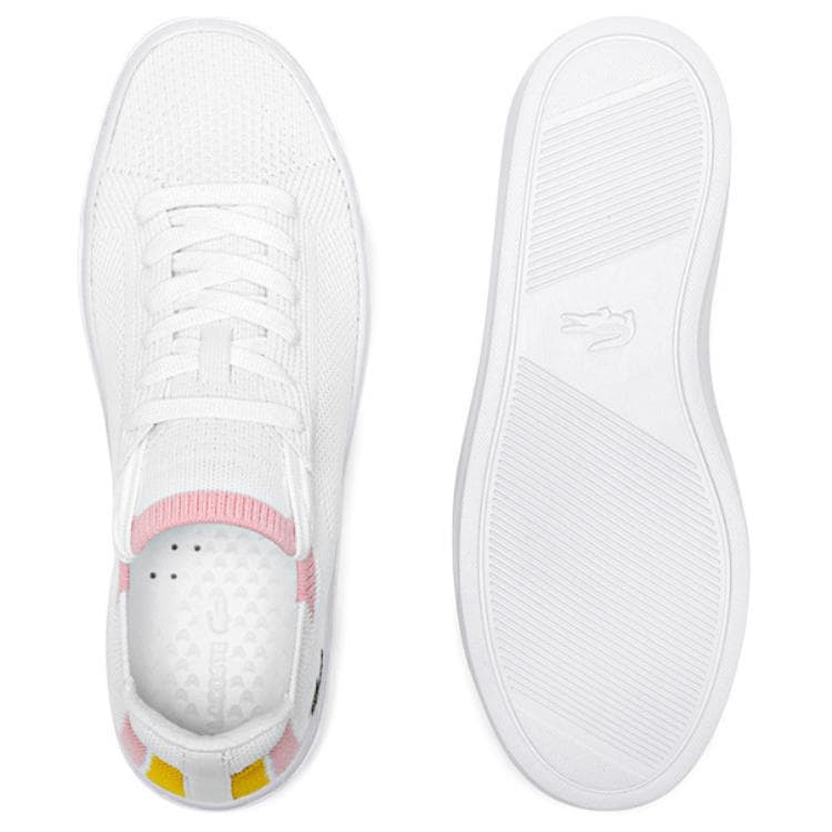 Кроссовки lacoste Ткань Дышащий Low Топ Скейтборд Обувь Women's White Розовый - изображение 5