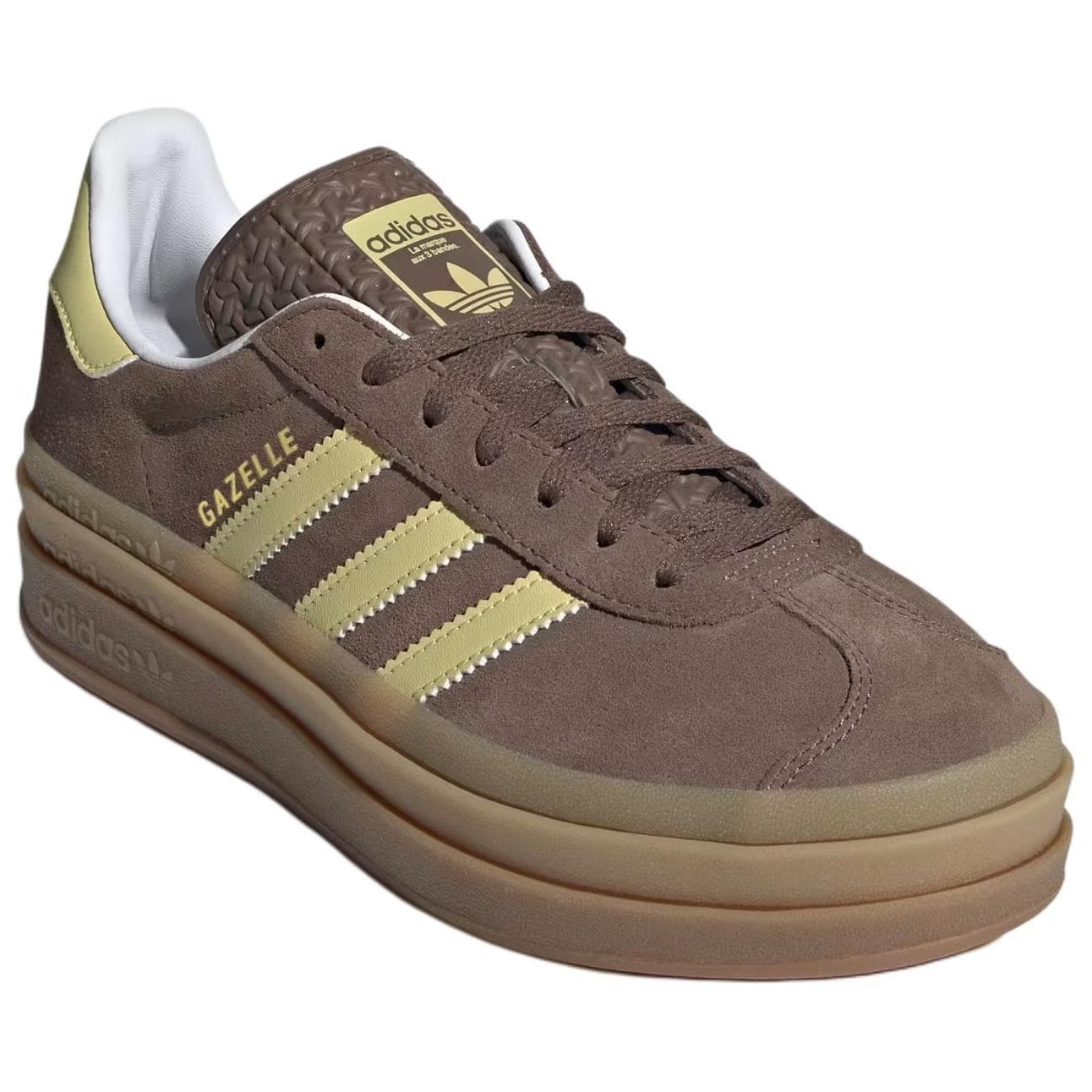 Кроссовки Adidas Originals GAZELLE BOLD Искусственная замша устойчивая к истиранию низкий верх скейтборд женские коричневый - изображение 3